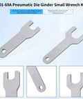 Top Shelf Pneumatic Air Die Grinder Wrench Kit Features 301-69A Small open end spanner in stainless steel for tool swaps.