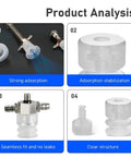 Product analysis of Pack Of Nine Small Black Anti Static Rubber Manipulator Vacuum Suction Cups For Industrial Pneumatic Tools showing strong adsorption details.