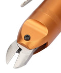 Close-up view of Pneumatic Shear Air Nipper And Wire Cutter Tool For Metal Sheets And Brass Wire Cutting In Industrial Applications Lightweight Handheld Cutter For Quick Clean Cuts And Effortless Performance, showing cutting blades.