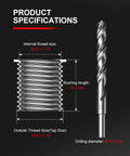 M12x1.75 Thread Repair Kit With 10 Solid 304 Stainless Steel Inserts For stripped internal threads, M12 x 1.75 specs