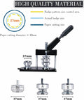 DIY Button Maker Machine For Pin Badges 44MM with 100 Sets Button Making Supplies showing 37mm parts and dimensions