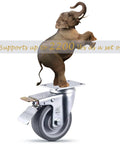 Front view of a single 4-inch heavy-duty caster wheel with brake and mounting plate