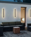 23.6 Inch Outdoor Wall Sconce With 18W LED IP65 Weatherproof Exterior Light Fixture In White Acrylic on modern patio