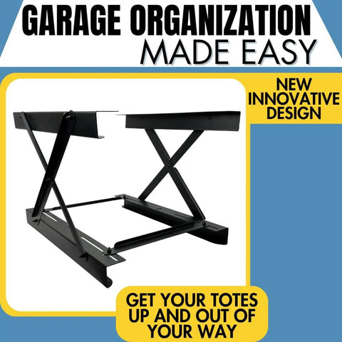 Heavy Duty Dual Rail Overhead Garage Storage System Stacking Ceiling Racks For Tote Bins Solid As A Rock No Sweat Hardware Included Easy Setup Made In Usa Totally Dope
