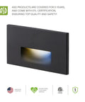 Recessed Step Light Fixture With Dusk To Dawn Sensor, Dope 3CCT Options, Dark Bronze, Waterproof, ETL Listed, Staircase Illumination