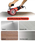 Powerful 1400W Surface Conditioning Tool with 8 Variable Speed Wheel Sander and Polisher for Wood Metal Stainless Steel shown polishing surface