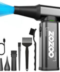 180000 RPM Cordless Air Duster With Brushless Motor, LED Light, Stepless Speed Control, and accessories for cleaning