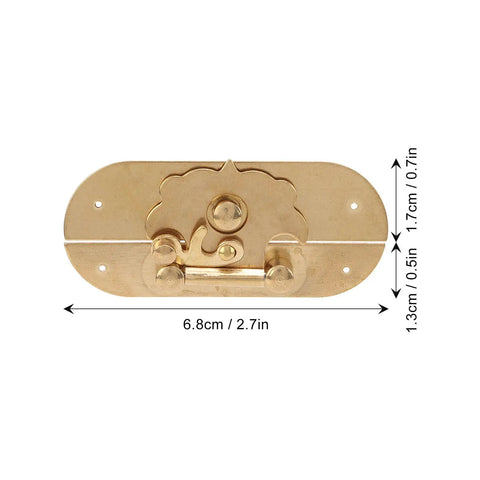 Sturdy Brass Latch Hasp for Jewelry Box and Cabinet, Old School Retro Decorative Buckle Lock, antique brass finish