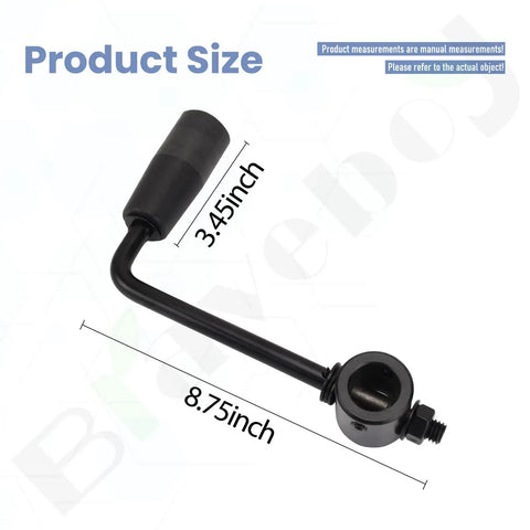 Heavy Duty 7 Inch Tarp Crank Handle Assembly Part 3008176A with 8.75 inch length and 3.45 inch handle for dump trailers.