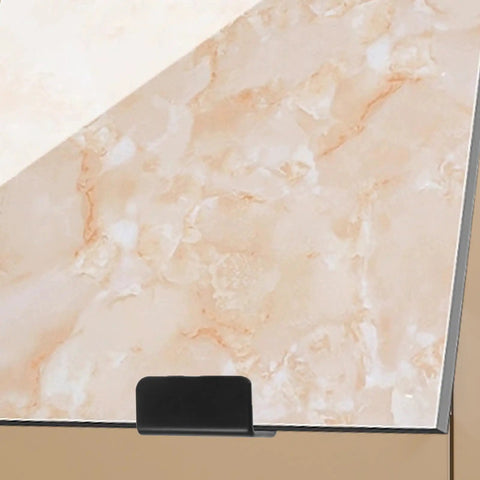 Heavy Duty Black Stainless Steel Tile Display Hangers securing a marble tile corner, ideal for wall mount hooks.