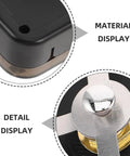 Vinyl Record Clock Mechanism Replacement Kit with hands showing material and detail views for DIY timekeeping upgrade.