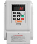 Beefy 3HP VFD Inverter For AC Motors 2.2KW 10A 1 Phase 220V To 240V Input To 3 Phase 220V To 240V Output 0 To 400 Hz Variable Frequency Drive With Soft Start And Slick Speed Control, front view with keypad and display