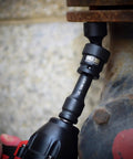 Heavy Duty 18-Piece One-Half Inch Drive Shallow Universal Impact Socket Set With Swivel And Flexible Wobble during use on a bolt.