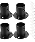 Ultra Premium 4 Pack Stainless Steel Flange Rod Holders Fit 1 Inch Closet Pipes Built Different Wall Mounted Support for storage