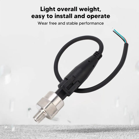 Stainless Steel Pressure Transducer For Zero To Twenty MPa With One Eighth Inch NPT Port And Five Tenths To Four And A Half Volt Output Water And Oil Compatible Sensor Built To Last That Directly Replaces Mechanical Gauges In Liquid Systems