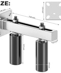 Beefy 6 Inch Sliding Gate Guide Roller with UHMW Nylon Rollers and Steel Bracket adjustable range diagram.