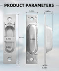 Slick 4 Inch Pocket Door Edge Pull 2 Pack Rock Solid 304 Stainless Steel Flush Mount Finger Grip Handles detailed dimensions