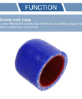 32mm ID Silicone Hose End Cap 1-1/4 Inch With 4-Ply Polyester Wrap, Blue Exterior Red Interior, angled view
