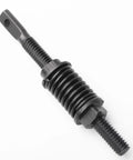Black garage door opener tensioner assembly with ribbed middle and threaded ends