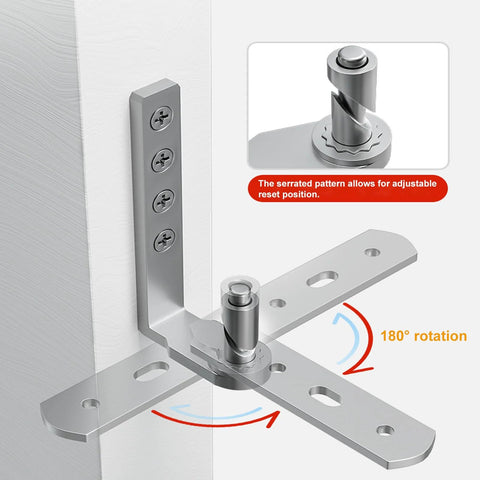 Installed view: Taluokong saloon door hinges, self-return, 304 stainless steel, 2-pack, 50–110 lb capacity