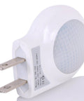 Portable Plug In 0.7W Travel LED Night Light Two Pack White Ultra Low Power Night Lamp With Narrow Design That Fits Outlets Gentle Bright White Glow For Hallways Bedrooms Kids Rooms Energy Saver showing side view with prongs