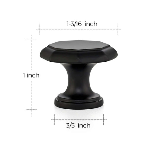 Slick Matte Black Round Cabinet Knobs Featuring A Sleek Zinc Body And Single Hole Mounting For Fresh Kitchen Drawers Or Bathroom Vanities Straight Up Pro Grade Durability With A Tight Fit Set Of 10, 1-3/16 inch size.