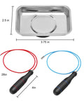 Front view of VASTOOLS magnetic pickup set with 28in thin flexible magnets and mini tray; red/blue handles
