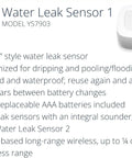 Smart Home Starter Kit With Hub And Three Water Leak Sensors, LoRa Range Up To One Quarter Mile Open Air, sensor close-up