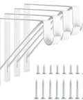 Rock Solid Heavy Duty Closet Shelf And Rod Brackets Wall Mounted Storage Supports Built Like A Tank For Sweet Home Setups white L shape brackets with sturdy rod holder and screws.