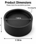 Product dimensions of Heavy Duty Range Leveling Feet Risers Four Pack showing size measurements in black color.