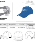 Cool Yacht Style Golf Hat For Girls And Daughters Blue Cap With Adjustable Strap Lightweight Packable Sun Hat product size chart