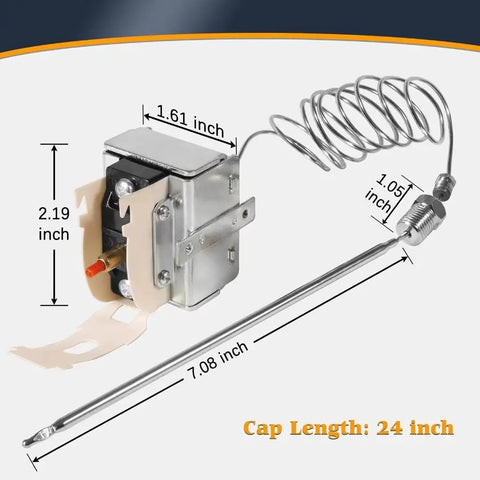 Image of High Limit Thermostat Switch For Pitco Fryers 1/4 Inch Thread MPT 450F/230C Safety Rating Built Tough For VF35 MGII SG14 18S 18 E500D