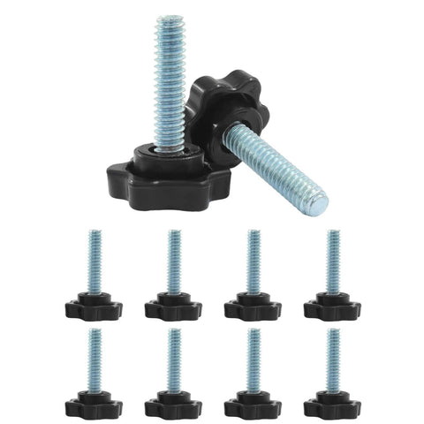 10 Pack 1/4-20 Inch Thread Knob Screws With Plastic Star Nut Set For Jig Clamping And Handy Tightening, Replacement Umbrella Base