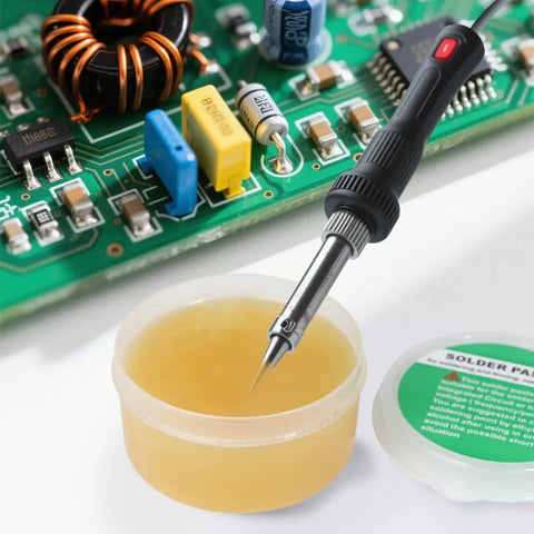 Soldering iron and Lead Free No Clean Rosin Flux Paste For PCB Electronics And Mobile Phone Soldering, High Performance Wetting With Antioxidant Tip Protection, Solder Flux 100g For Home DIY And Pro Repairs
