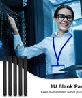 Plug And Play 5 Pack 1U Blank Panels Premium Steel Rack Mount Filler Plates in server rack with professional user.