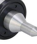MT3 60° CNC live center with carbon steel body and conical tip, close-up view for lathe tailstock