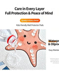 Close-up of 10 Pack Red 3D Wall Padding Panels Self Adhesive Foam Protectors with waterproof starfish design for kids' safety.