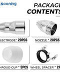 80 Amp P80 Plasma Cutting Torch Consumables Kit, 47 Pcs Replacement Tips Nozzles Electrodes For BTC800DP package contents display.