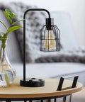 Industrial Bedside Lamp Set Of 2 With USB Ports And Built In Outlet Boho Cage Shade Desk Lamp For Bedroom Or Living Room