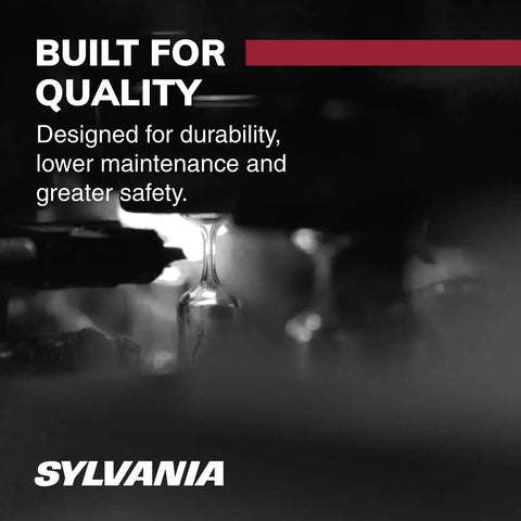 Image showing Sylvania logo with message 'Built for Quality', emphasizing durability and safety for long life miniature bulbs.