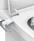 Dual Nozzle Bidet Attachment For Toilet Seat Self Cleaning Front And Rear Wash No Electric Mechanical With Adjustable Water Pressure Easy Install White Bathroom Upgrade