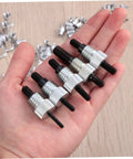 Top Tier 86Pc Heavy Duty Rivet Nut Kit M8 Threaded Rivnuts With Tool For Metal Repair And Electrical Work, hand holding M8 aluminum rivet nuts