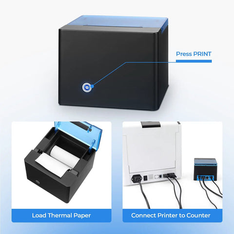 Thermal Printer For Mixed Denomination Money Counters, Plug In And Print Totals By Value And Quantity, Denomination Breakdown And Serial Numbers, Compatible With IMC01 IMC08 Banknote Counters, Fast Receipt Printing.