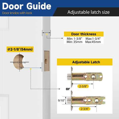 Keyed Entry Door Knob With Lock And Key For Exterior And Interior Doors Satin Nickel Finish installation guide