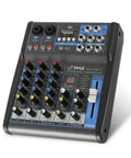 4 Channel Digital USB Bluetooth Pro Audio Mixer with MP3 Playback, USB Flash and PC Input, 48V Phantom Power, front view