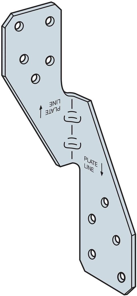 Hurricane Tie H2.5A 18 Gauge Galvanized Structural Tie With Embossed Bend Lines And Arrow Indicator, G90 Steel