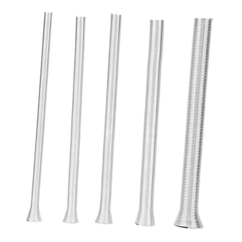 Pro Steel Spring Tube Bender 5 Pcs Set For Bending Pvc, Copper, Aluminum And Electrical Wire Pipes Super Elastic Hand Tool, five flexible steel bending tubes.