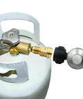 Brass POL To QCC1 Propane Tank Adapter For Barbecue Grills And Lanterns Converts POL LP Tank Service Valve To Type 1 Hose Or Regulator