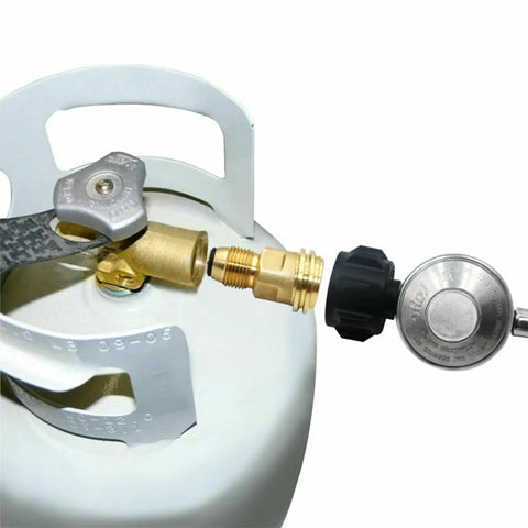 Brass POL To QCC1 Propane Tank Adapter For Barbecue Grills And Lanterns Converts POL LP Tank Service Valve To Type 1 Hose Or Regulator