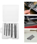 Premium Steel Screw Extractor Kit 2 To 6 Pcs Pull Out Broken Or Stripped Bolts Fast For DIY Pros And Home Repair Jobs That Need Serious Grit, gray steel set in case